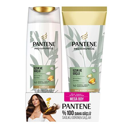 Pantene Pro-V Miracles Bambu Uzun ve Güçlü 400 ml Şampuan + 275 ml Saç Bakım Kremi